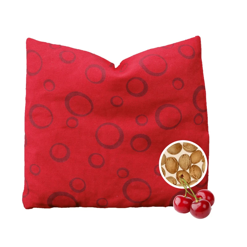 Kirschkernsäckchen rot mit Kreisen (24x24cm) Kirschkernkissen Wärmekissen