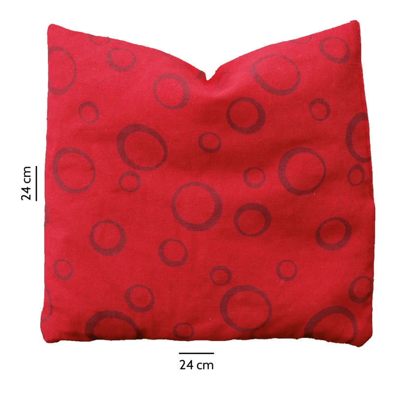 Kirschkernsäckchen rot mit Kreisen (24x24cm) Kirschkernkissen Wärmekissen