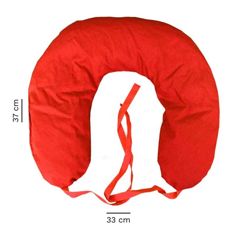 Kirschkern Nackenhörnchen uni rot ca. 37x33 cm Kirschkernkissen Wärmekissen