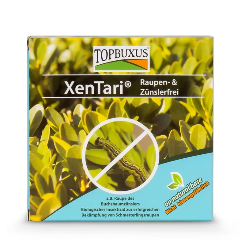 TOPBUXUS XenTari® gegen Raupe des Buchsbaumzünslers - 5x3g für 150m2 Buchsbaum