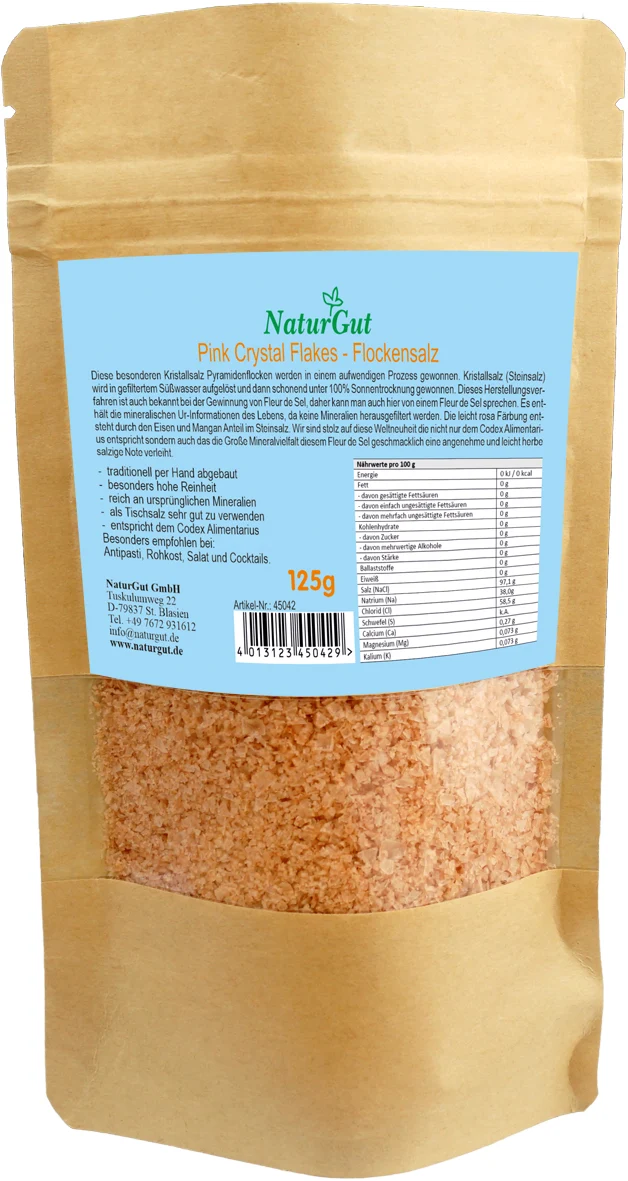 Pink Crystal Flakes Flockensalz Kristallsalz Fleur de Sel 125g