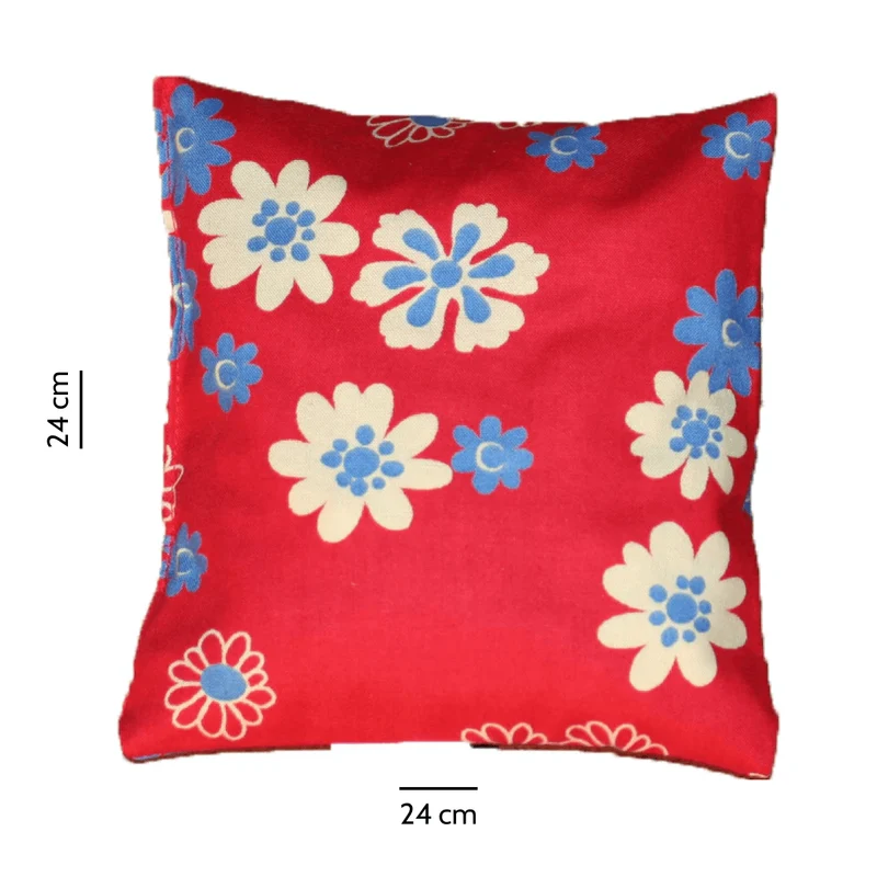 Kirschsteinsäckchen blau/beige kleinen Blümchen Kirschkernkissen Wärmekissen ca. 24x24cm