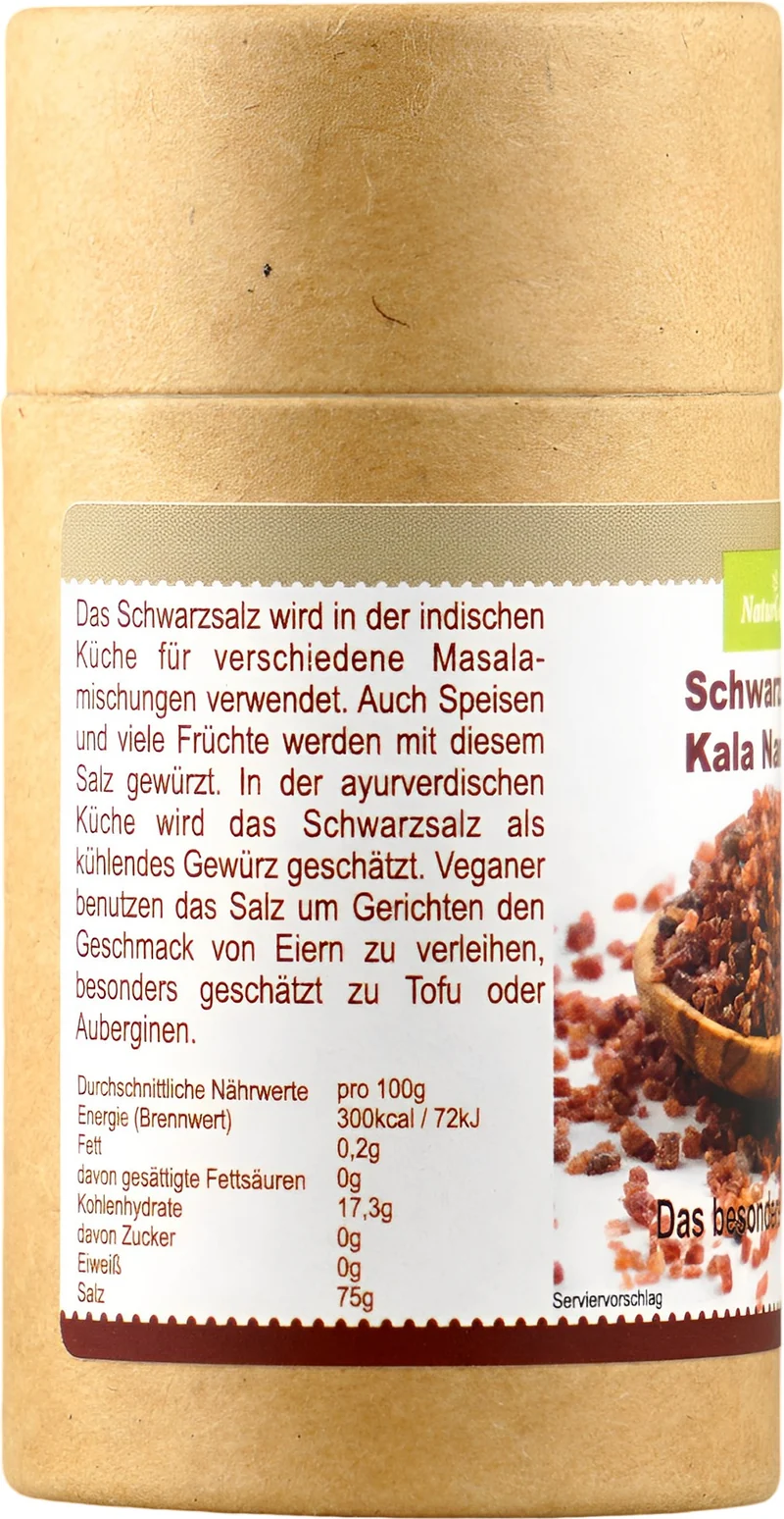 Kala Namak Schwarzsalz Feinsalz Veganer Salz Exotisches Würzmittel Eiersalz 120g