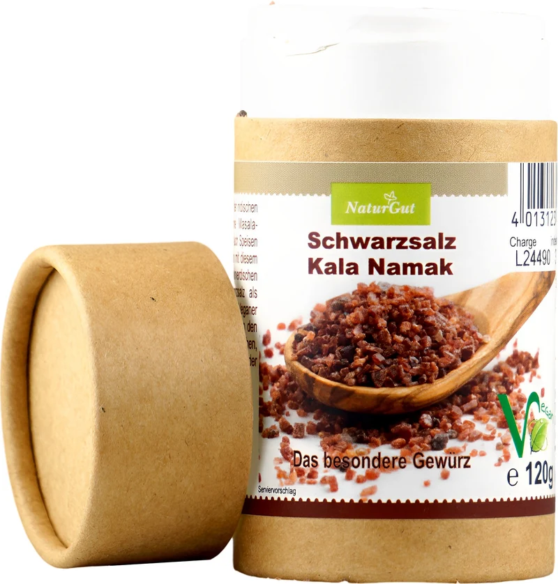 Kala Namak Schwarzsalz Feinsalz Veganer Salz Exotisches Würzmittel Eiersalz 120g