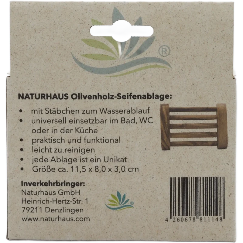 Seifenablage aus Olivenholz – Handgefertigte Seifenschale mit Ablauf – Nachhaltiger Seifenhalter