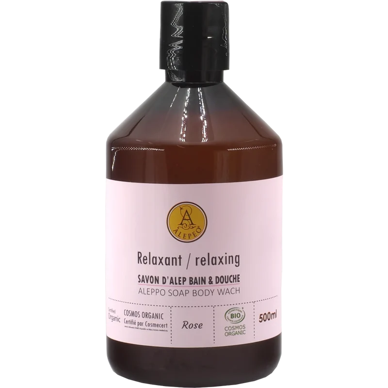 Aleppo Duschseife Rosenblüte 500 ml – Blumige Olivenöl Flüssigseife für Körper & Hände