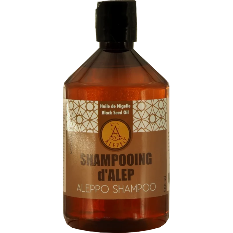 Aleppo Shampoo mit Schwarzkümmelöl 500 ml – Mildes Olivenöl Shampoo – Natürliche Haarpflege