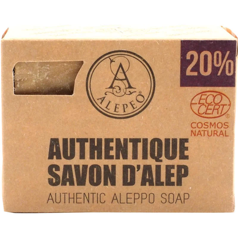 Aleppo Seife 20% Lorbeeröl vegan – Milde Naturseife mit Olivenöl – Für empfindliche & problematische Haut