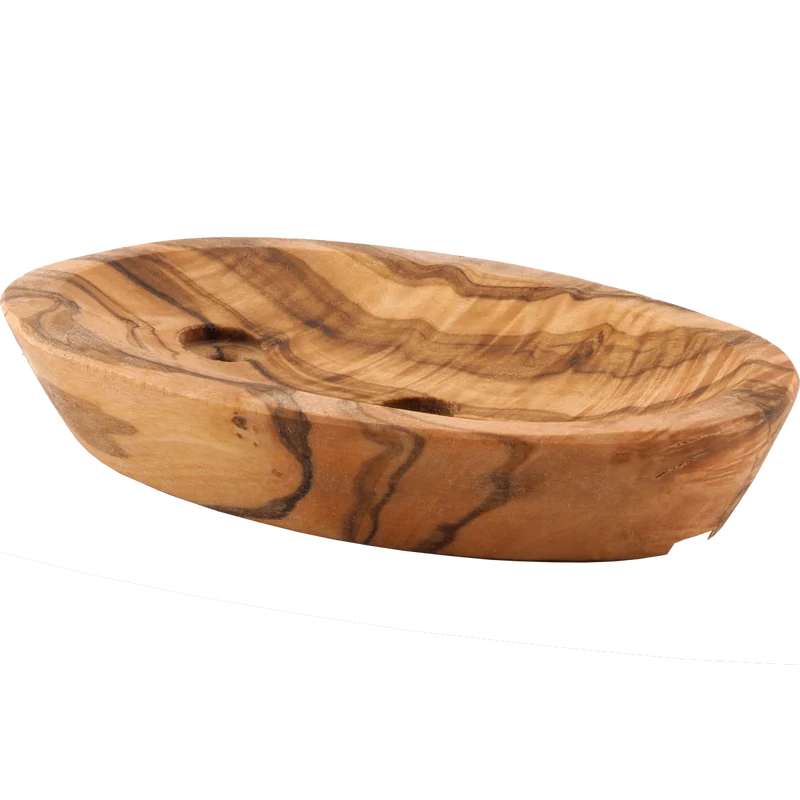 Seifenschale aus Olivenholz mit Ablauf – Handgefertigte Holz Seifenablage – Nachhaltiger Seifenhalter