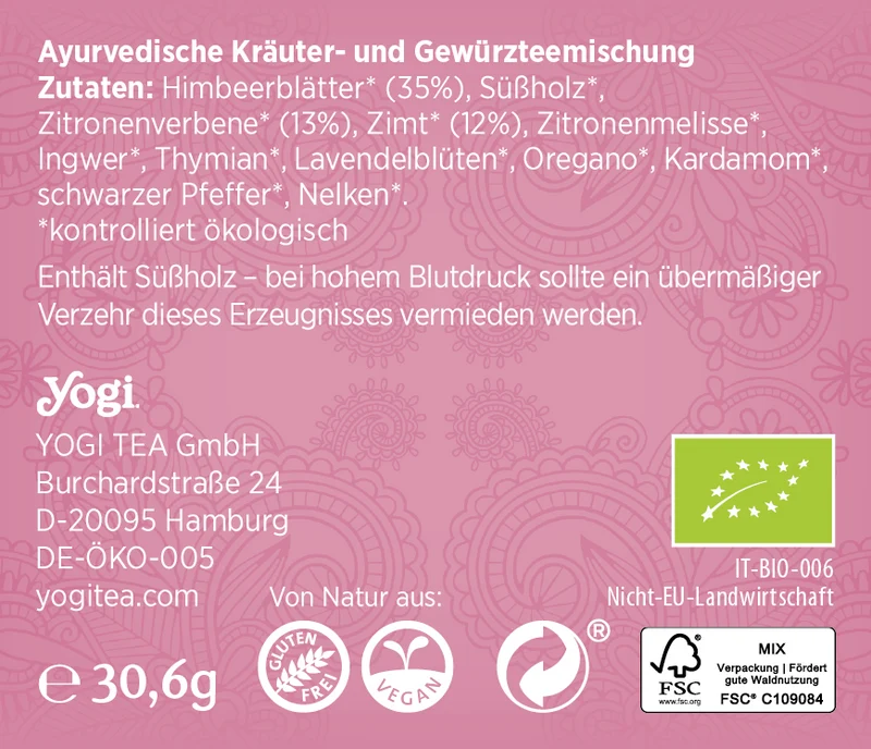 Yogi Tea Frauen Balance - Bio & Vegan, 17x1,8g