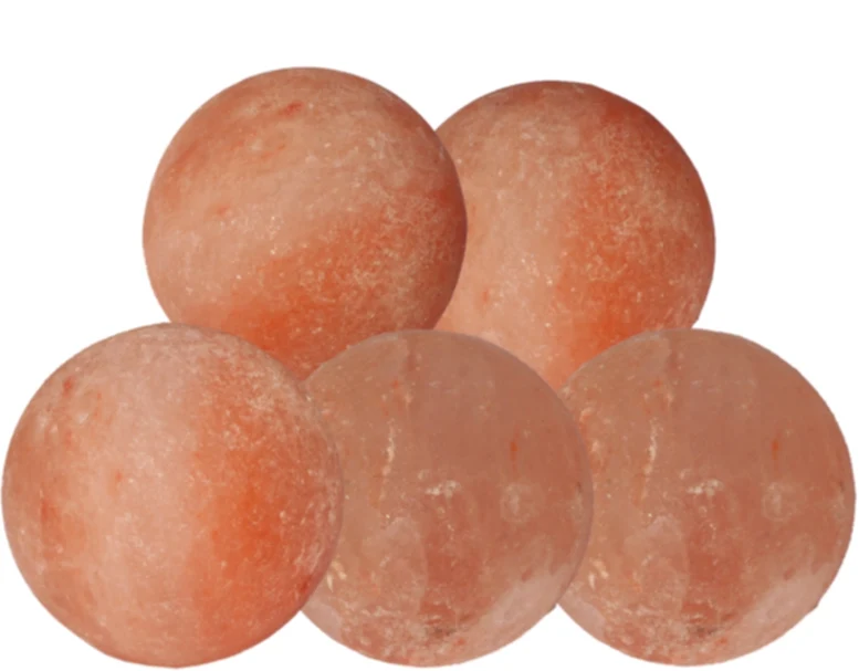 Rosa Salz Massage- & Badekugel 5er Set Ø 3 cm – 100 % naturreines Himalaya-Kristallsalz für Massage, Hautpflege & Wellness – ideal für Rücken, Nacken, Hände & Fußmassage