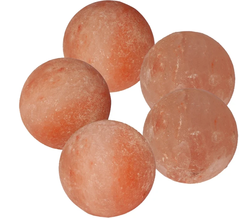Rosa Salz Massage- & Badekugel 5er Set Ø 3 cm – 100 % naturreines Himalaya-Kristallsalz für Massage, Hautpflege & Wellness – ideal für Rücken, Nacken, Hände & Fußmassage