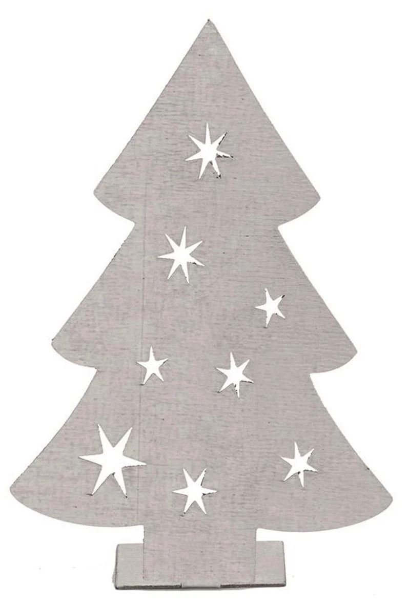 Tannenbaum aus Stahlblech, silberfarben 9,7x6,5x2cm