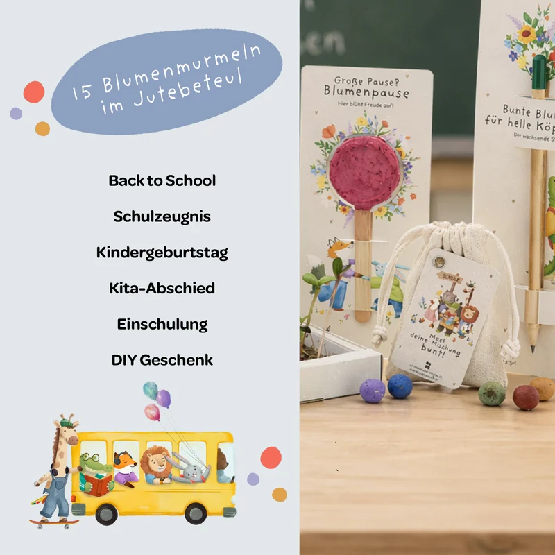 15 Saatkugeln im Baumwollbeutel