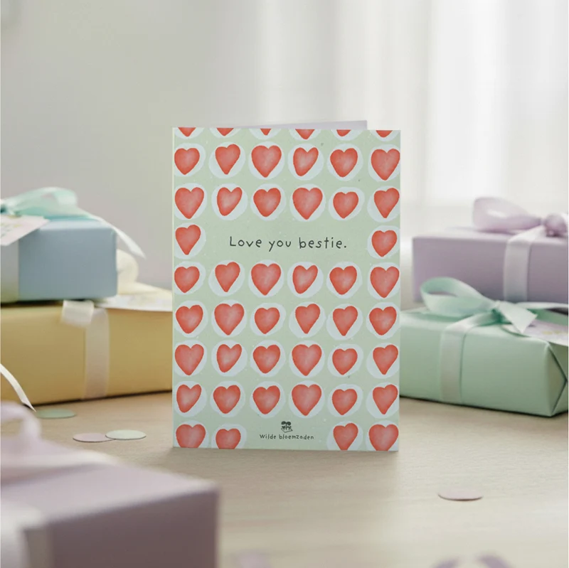 Wenskaart – Love you bestie!