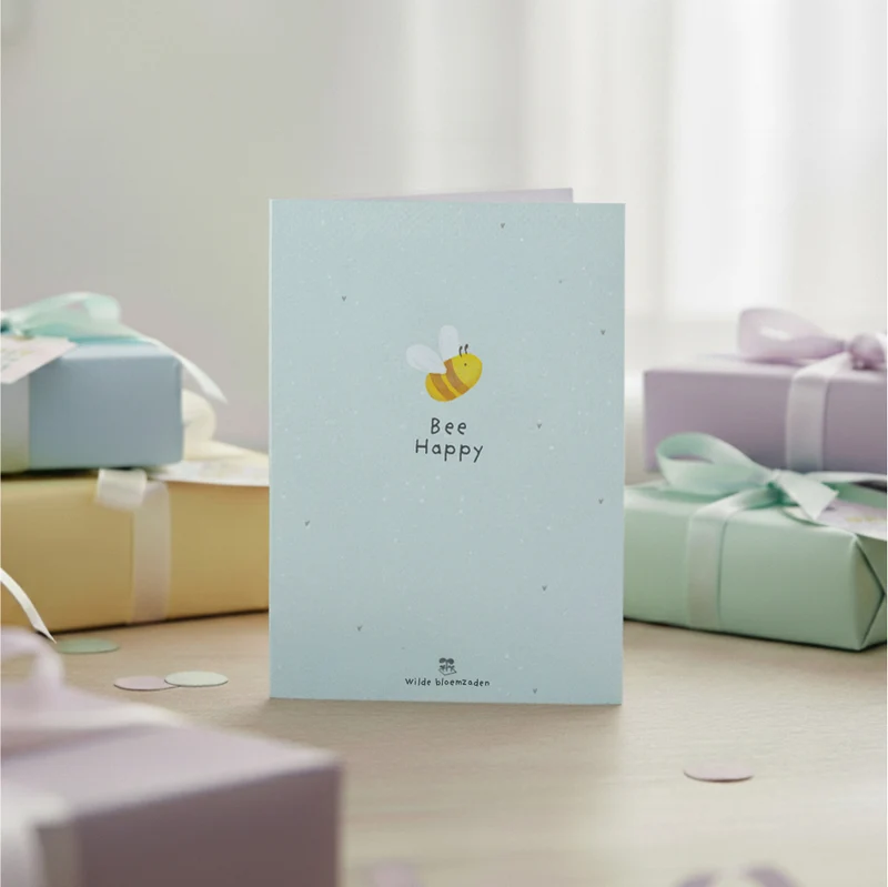 Wenskaart – Bee Happy