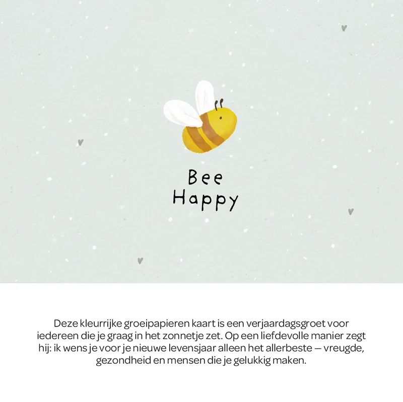 Wenskaart – Bee Happy