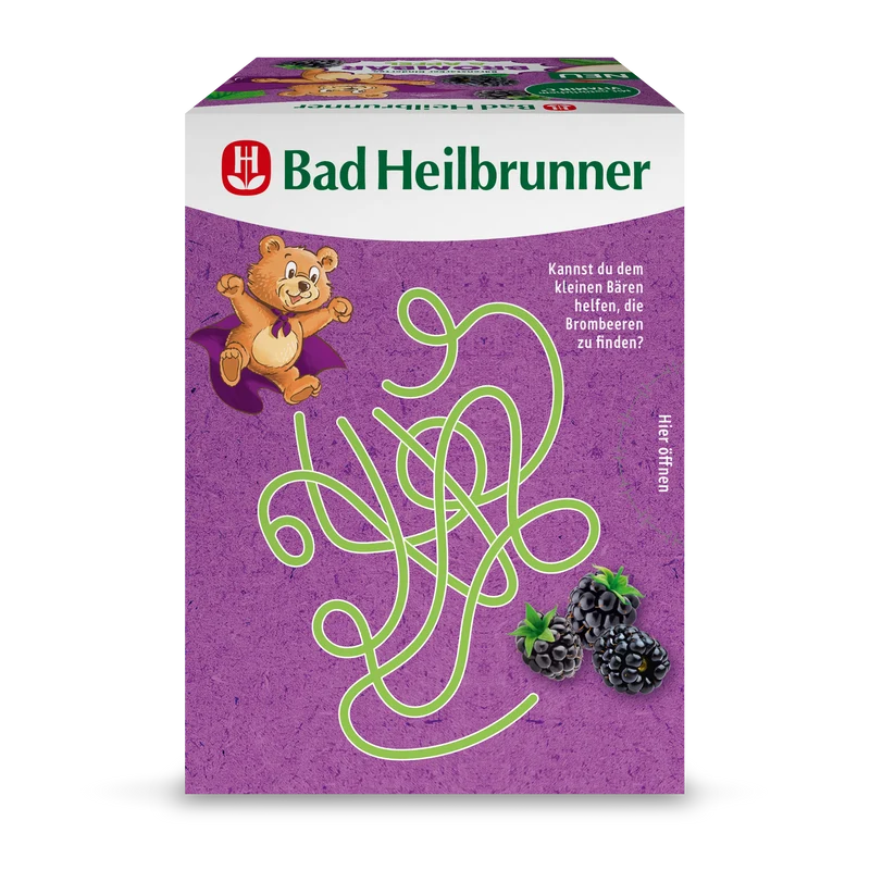 Bad Heilbrunner - Bärenstarker Kindertee Brombär & Apfel - Vegan & Bio, 15 Filterbeutel
