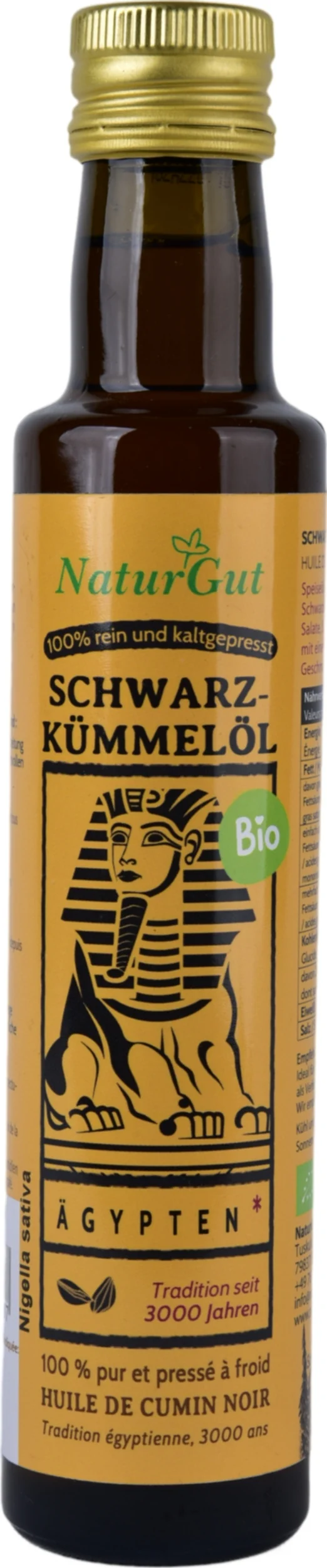 Bio Schwarzkümmelöl 250ml Nigella sativa aus Ägypten Schwarzkümmelöl-Kaltgepresst
