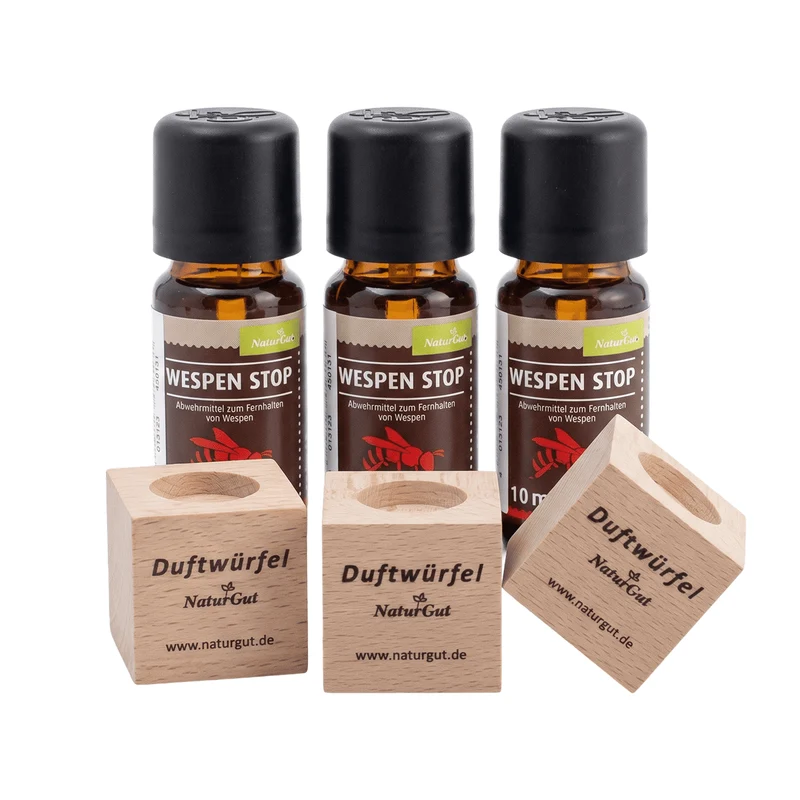 3er Set Wespen Stop Abwehr Wespenabwehr Abwehrmittel mit 10ml mit Duftwürfel