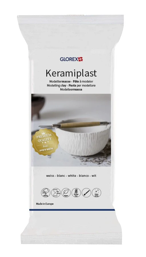 Keramiplast Modelliermasse weiß 500g - Umweltfreundliche, tonartige Modelliermasse für kreatives Gestalten