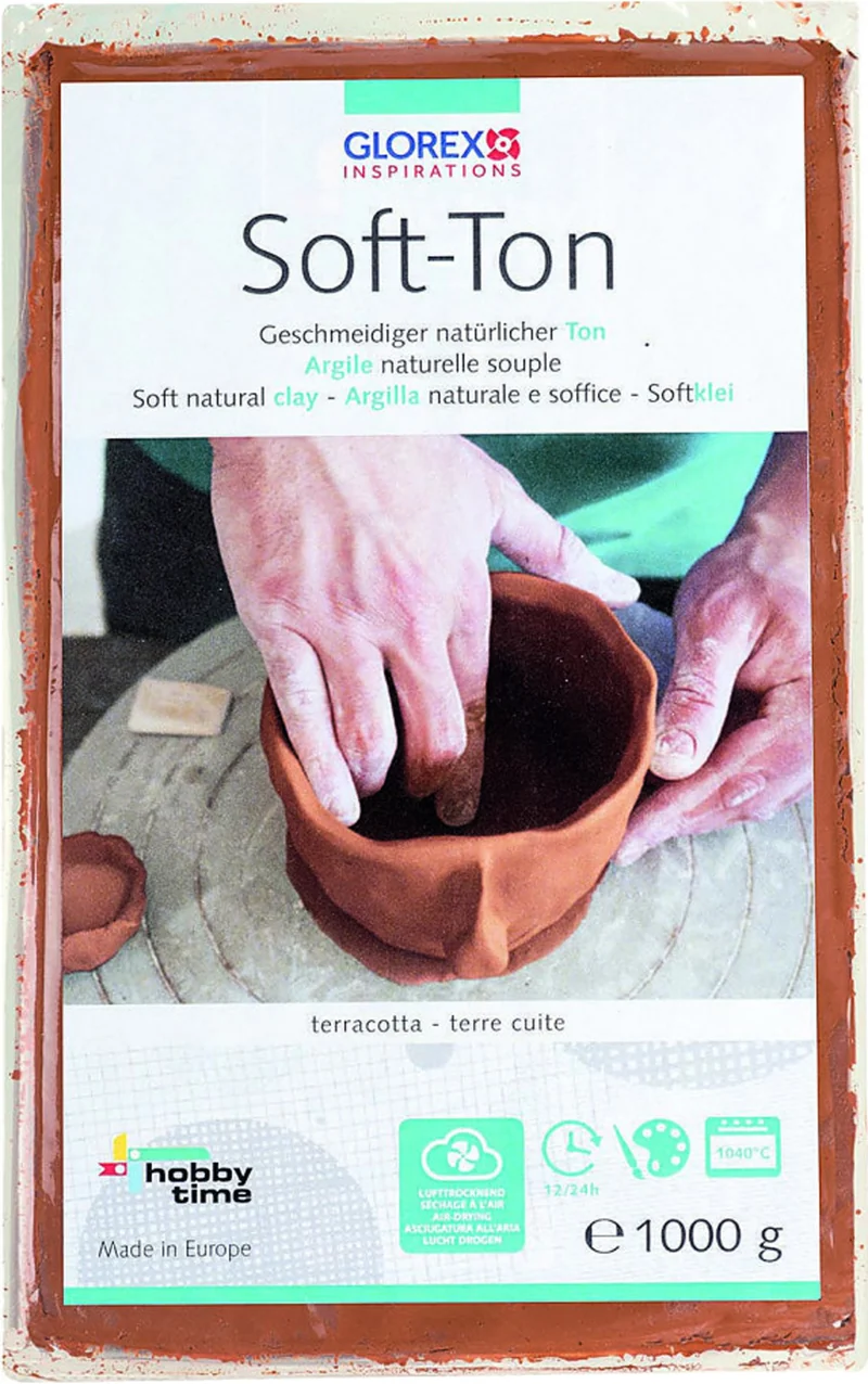 Soft-Ton, terracotta 1000g lufthärtend/brennbar 1040°