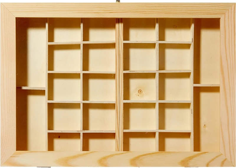 Schmuckkästchen Holz groß 40 x 28 x 7,5 cm | FSC-zertifizierte Holzbox zum Bemalen & Gestalten | Schmuckbox für Ringe, Ketten & Accessoires | DIY Bastelbox