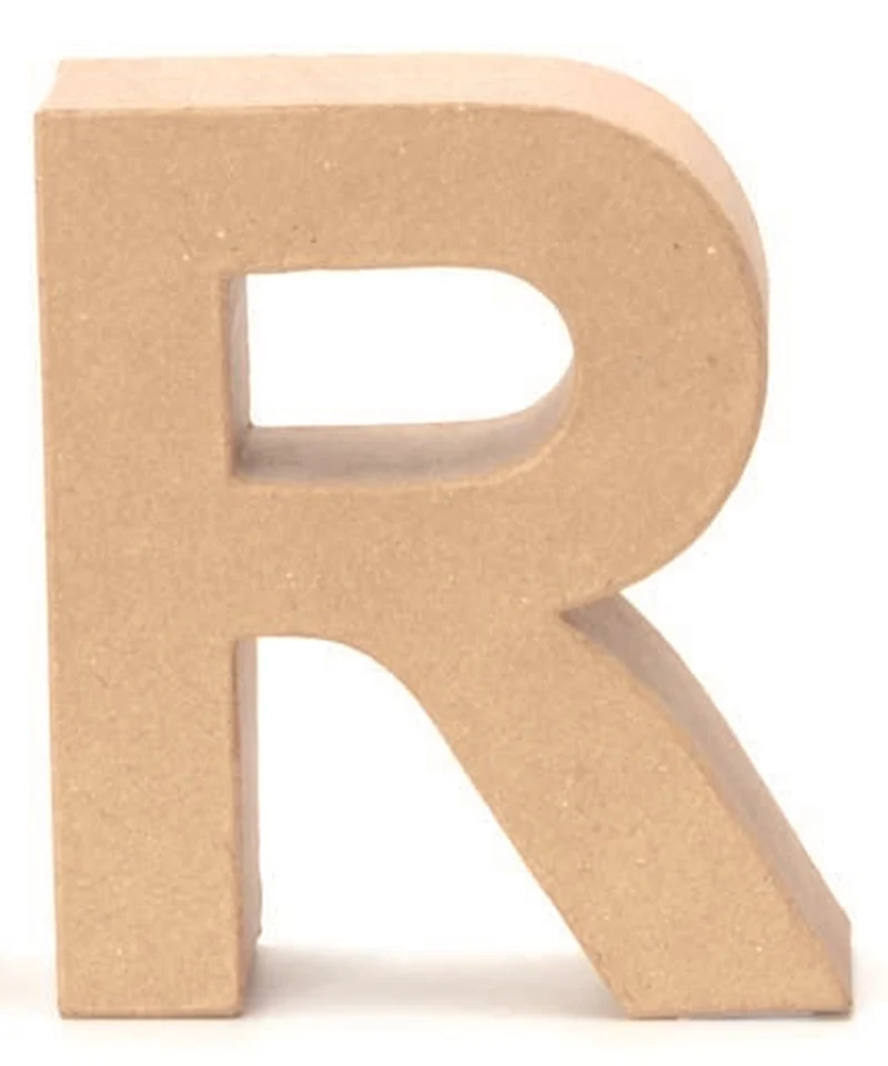 Papp Buchstabe R 17,5x5,5cm Alphabet Initialien Deko PappArt Druckbuchstabe
