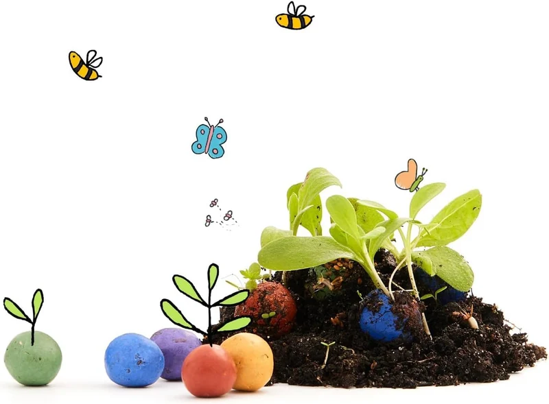 Canicas de flores - Paquete de 25 bolas de colores con semillas