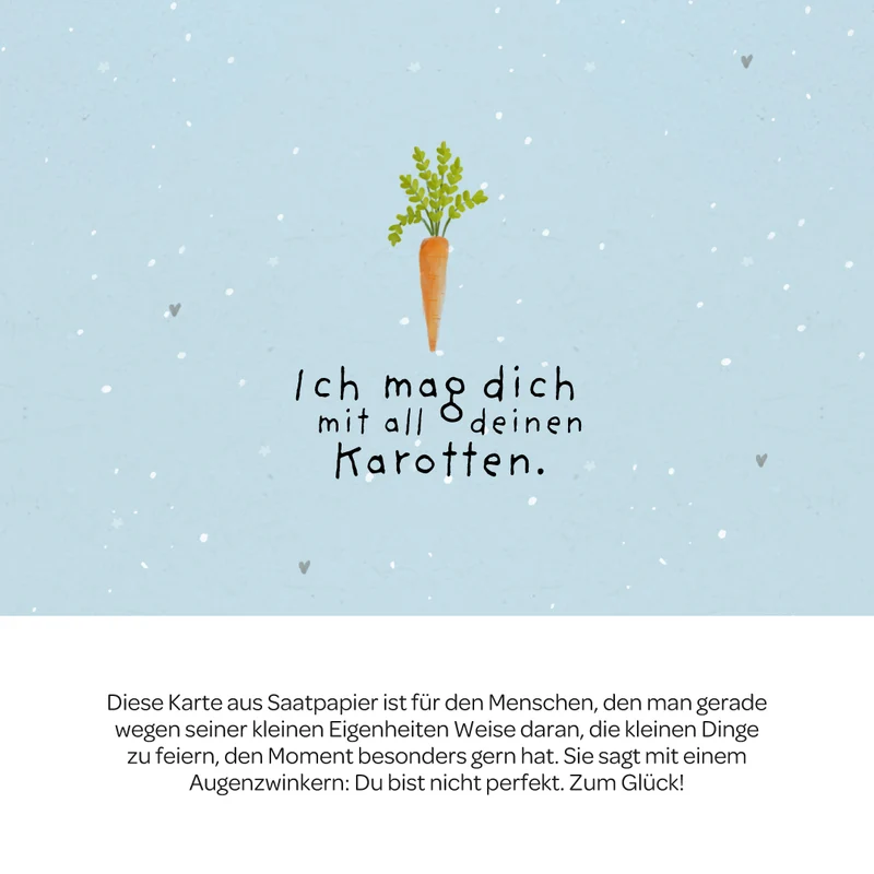 Grußkarte - Ich mag dich mit all deinen Karotten