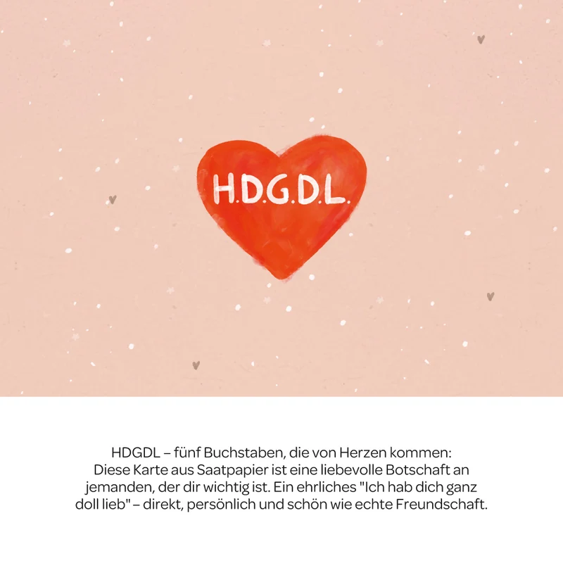 Grußkarte - HDGDL - Hab dich ganz doll lieb