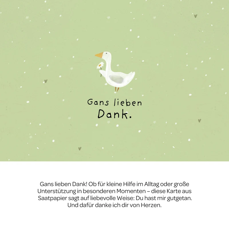Grußkarte - Gans lieben Dank