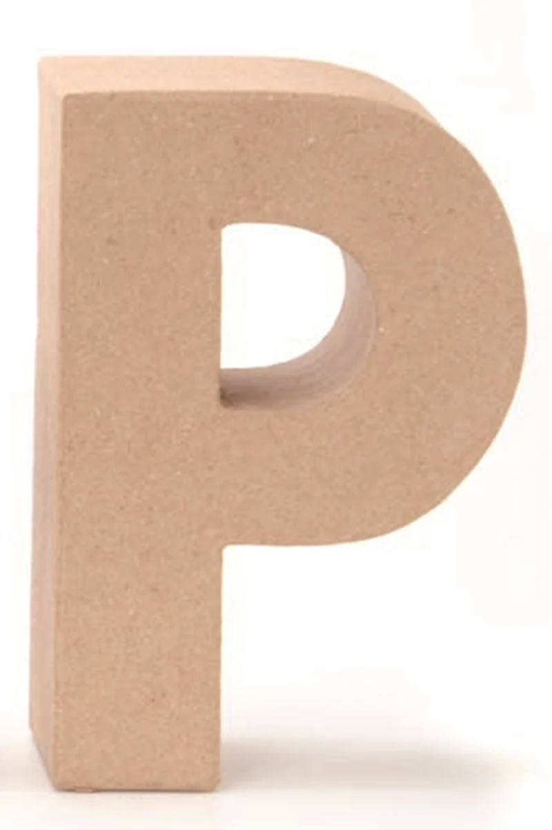 Papp Buchstabe P 17,5x5,5cm Alphabet Initialien Deko PappArt Druckbuchstabe
