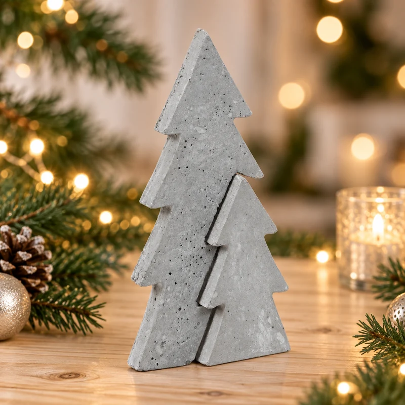 Gießform Tannenbaum 14 x 29 cm | Flexible Weihnachts-Gießform aus PE/LDPE | Für Beton, Gießmasse, Wachs, Seife & Schokolade | Lebensmittelecht