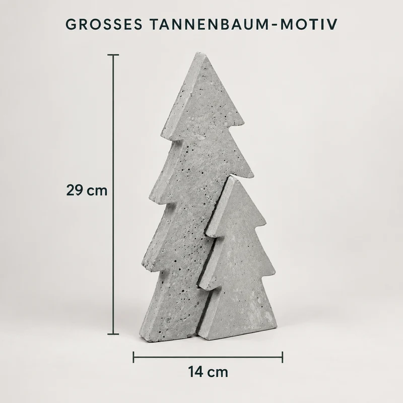Gießform Tannenbaum 14 x 29 cm | Flexible Weihnachts-Gießform aus PE/LDPE | Für Beton, Gießmasse, Wachs, Seife & Schokolade | Lebensmittelecht