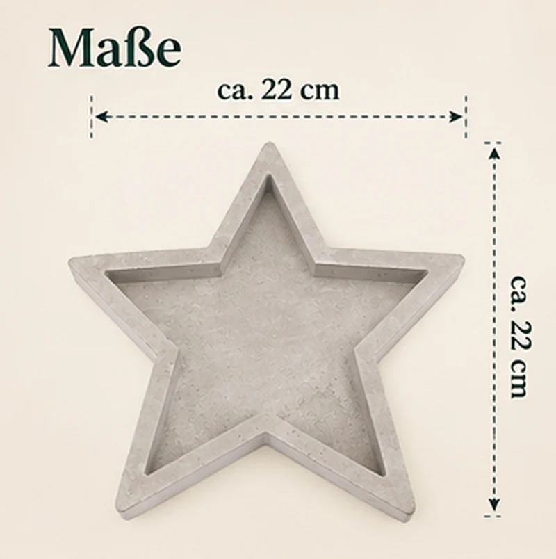 Gießform Stern Schale 22 cm | Flexible Sternform aus PE/LDPE | Für Beton, Gießmasse, Wachs, Seife & Schokolade | Lebensmittelecht | Kreativform zum Gießen