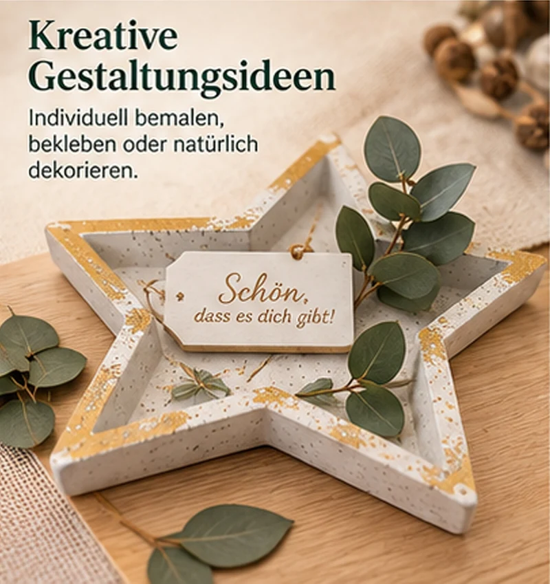 Gießform Stern Schale 22 cm | Flexible Sternform aus PE/LDPE | Für Beton, Gießmasse, Wachs, Seife & Schokolade | Lebensmittelecht | Kreativform zum Gießen