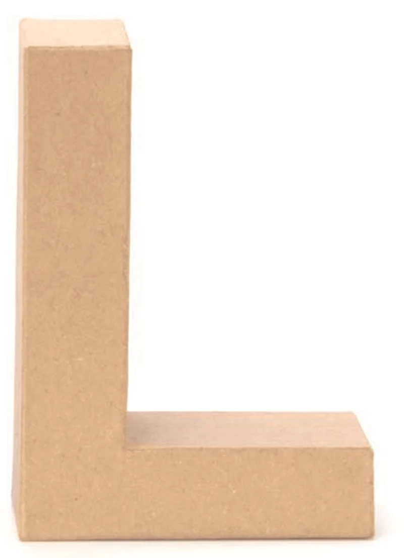 Papp Buchstabe L 17,5x5,5cm Alphabet Initialien Deko PappArt Druckbuchstabe
