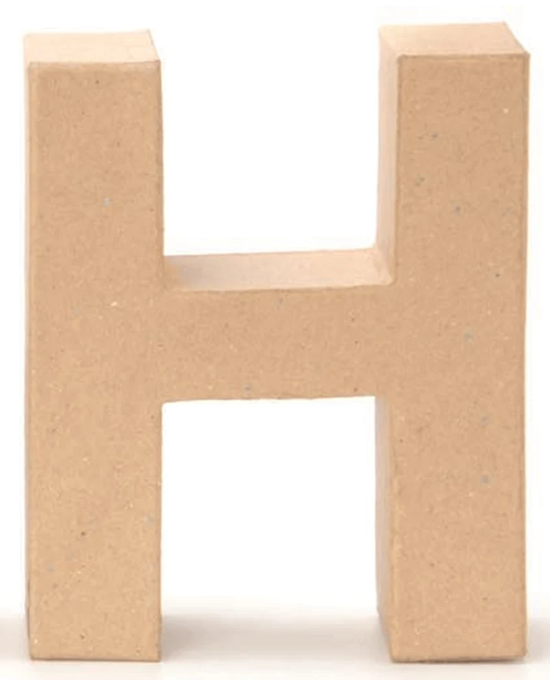 Papp Buchstabe H 17,5x5,5cm Alphabet Initialien Deko PappArt Druckbuchstabe