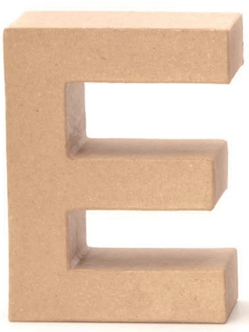 Papp Buchstabe E 17,5x5,5cm Alphabet Initialien Deko PappArt Druckbuchstabe