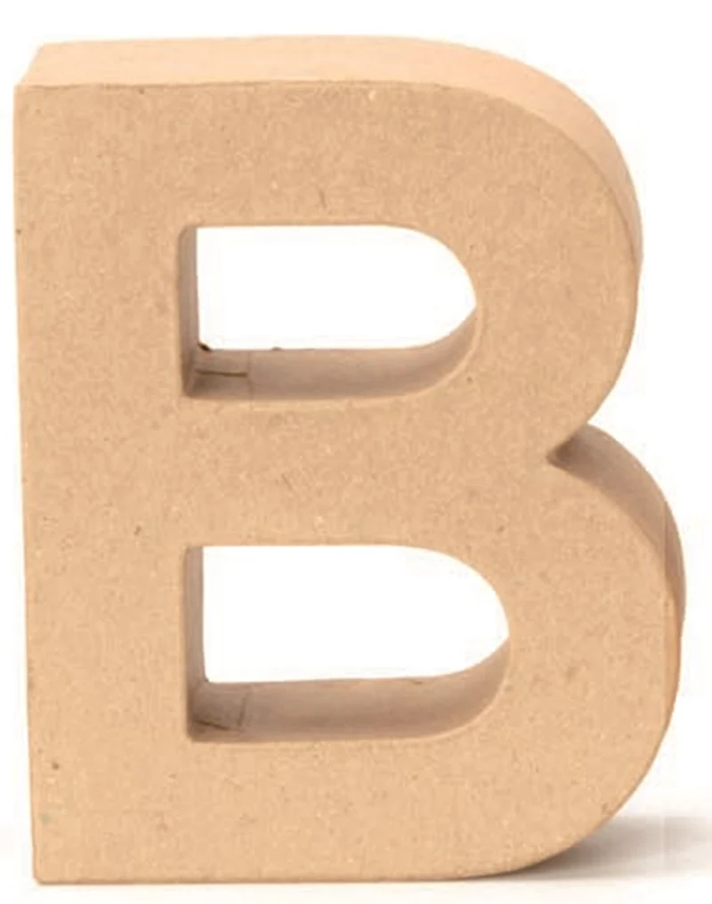 Papp Buchstabe B 17,5x5,5cm Alphabet Initialien Deko PappArt Druckbuchstabe