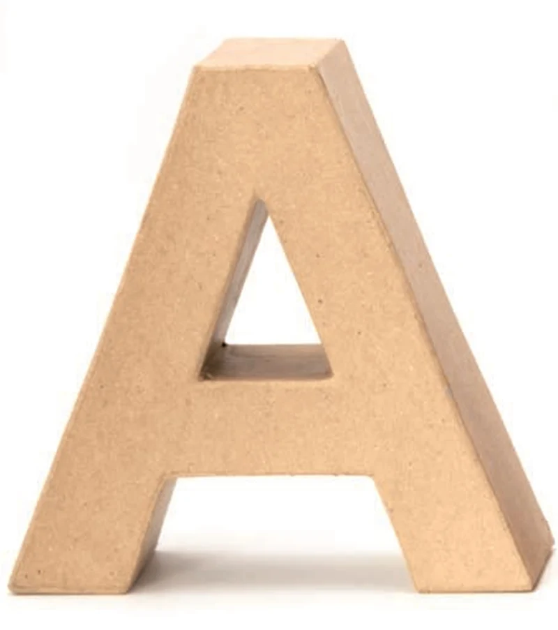 Papp Buchstabe A 17,5x5,5cm Alphabet Initialien Deko PappArt Druckbuchstabe