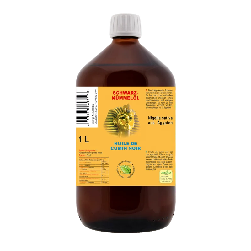 Schwarzkümmelöl 1l Nigella sativa aus Ägypten Schwarzkümmelöl konventionell - Kaltgepresst