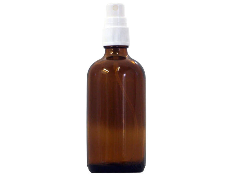 5 x 100ml Braunglasflasche mit Sprühkopf und Schutzkappe