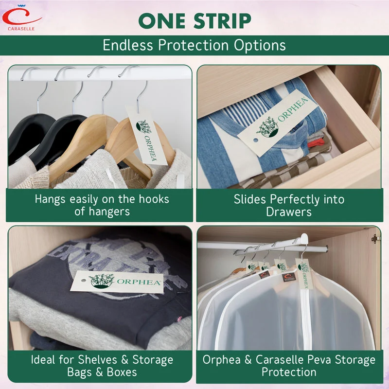 Orphea Anti Moth Strips - Moth Repellent for Wardrobes Drawers Shelves - Lavender Scent
