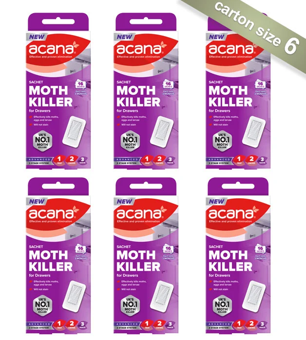 Acana Moth Killer Sachets x 16/pack (Carton of 6 packs) - Trade