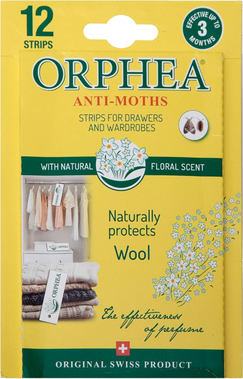 Orphea Anti Moth Strips for Wardrobes Drawers Shelves - Floral Scent (12/pack) - Trade