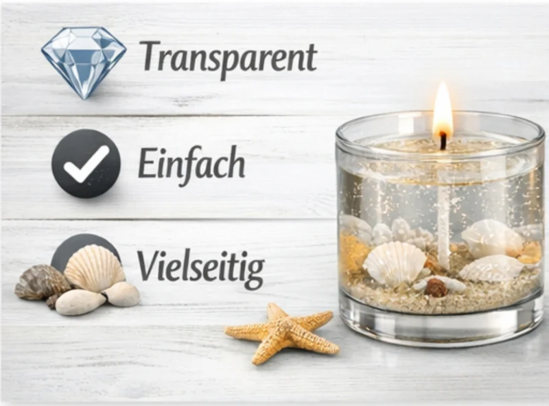 Kerzen Gel Set 400 g – transparentes Candle Gel mit Docht – DIY Kerzen selber machen – klares Gelwachs für kreative Dekokerzen & Geschenkideen