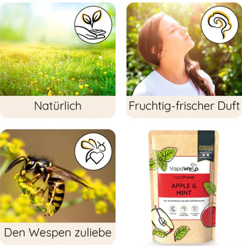 VapoWesp - Pulver Apple & Mint 100g Vapopulver Wespen Abwehrmittel