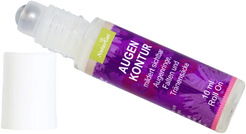 Augenkontur Roll-On 10 ml | Augenpflege gegen Augenringe, Tränensäcke & Fältchen | Mit Arganöl, Mandelöl, Q10 & Pflanzenextrakten | Roll-On für die empfindliche Augenpartie